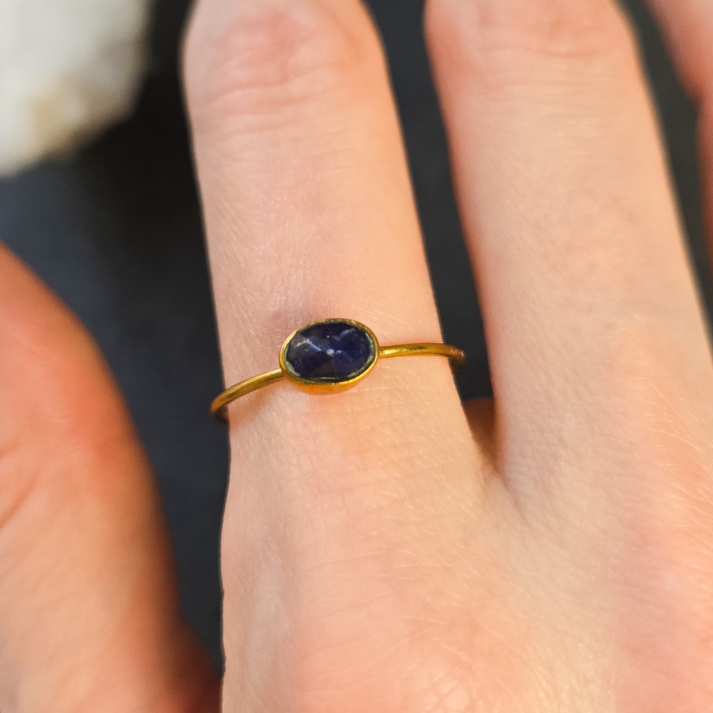 🦋LAST🦋 NWT Baizaar Oval Lapis Stacking Ring, Size 6.75 - Picture 2 of 3